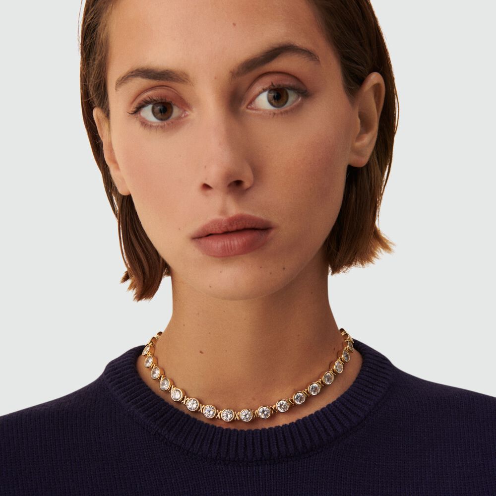 Collier ras du cou N-13 - Cristal / Doré - Colliers fantaisie  | Agatha