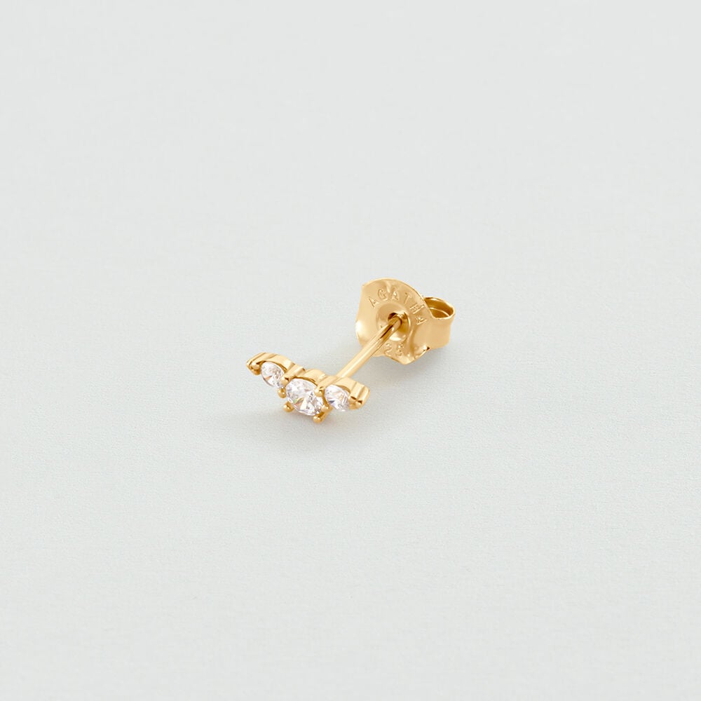 Puce &agrave; l'unit&eacute; EAR3CROISSAN - Cristal / Dor&eacute; - Boucles d'oreilles  | Agatha