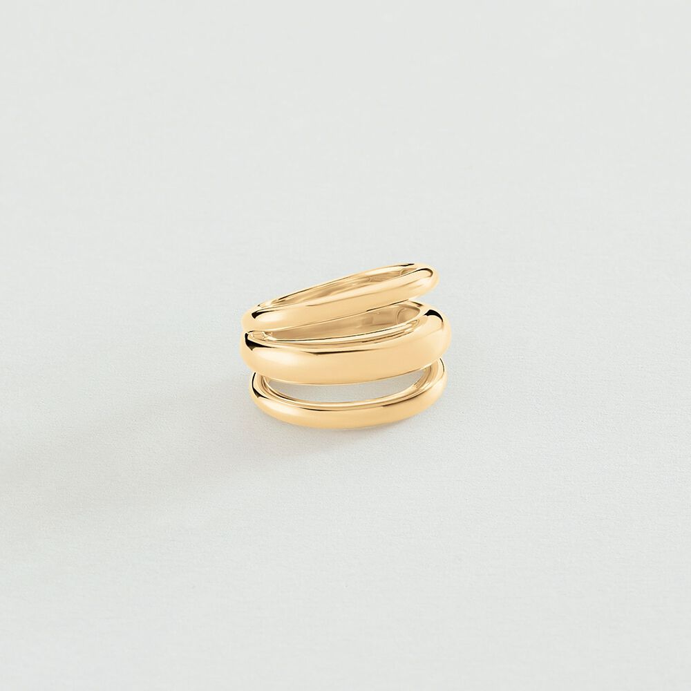 Bague large TRIJONC - Doré - Bagues fantaisie  | Agatha