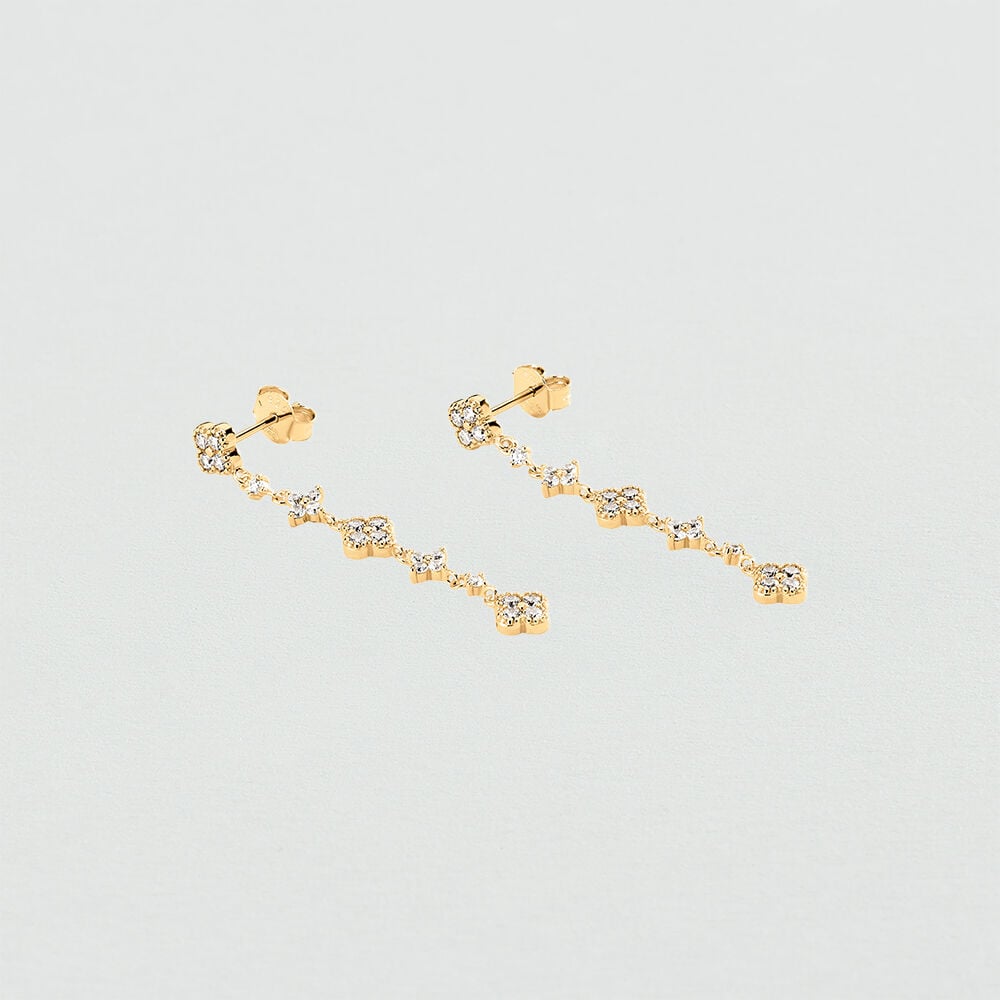 Boucles d'oreilles pendantes BELOVED - Cristal / Dor&eacute; - Boucles d'oreilles fantaisies  | Agatha