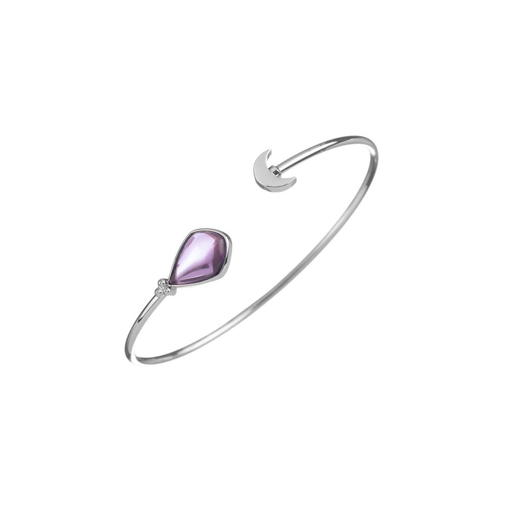 Jonc MOON - Amethyste / Argent&eacute; - Bracelets fantaisie  | Agatha