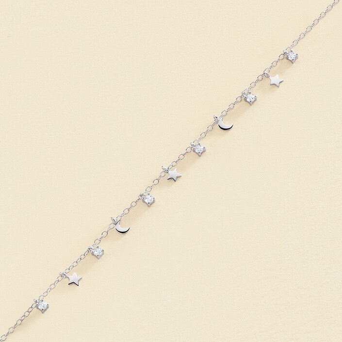 Bracelet souple LUNITAS - Cristal / Argenté - Bracelets  | Agatha