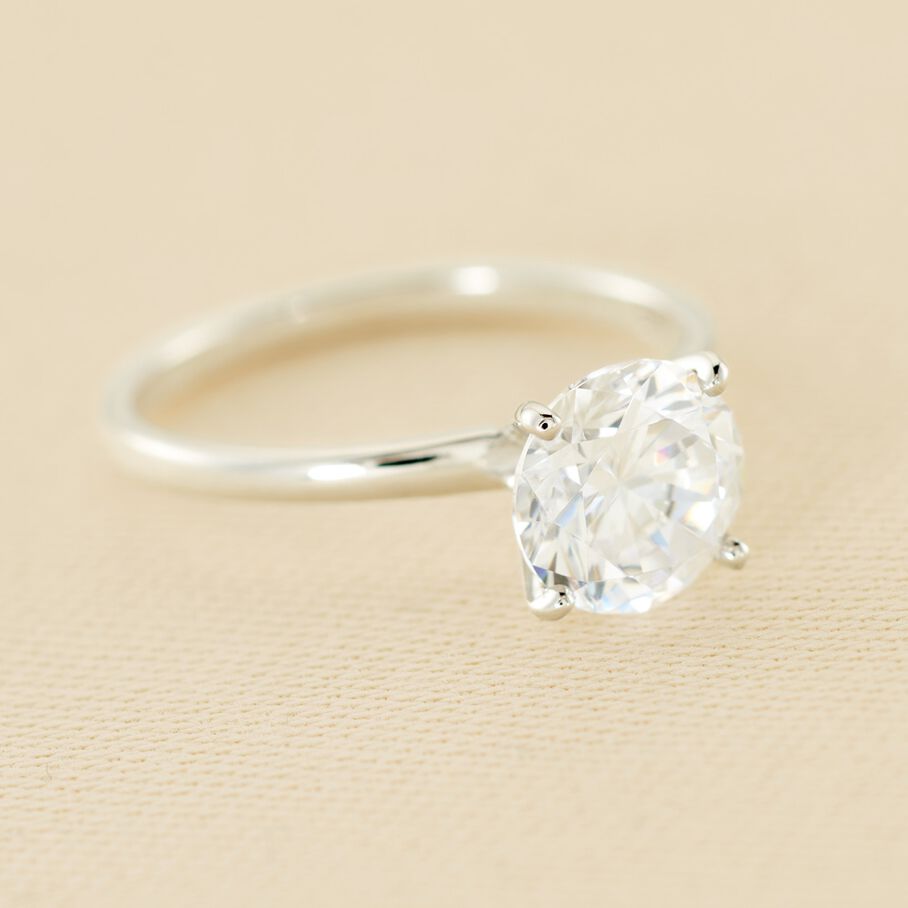 Bague fine DIAMS - Cristal / Argenté - Bagues  | Agatha