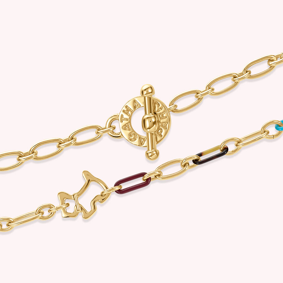 Collier mi-long CHIEN - Multicolore / Doré - Colliers  | Agatha