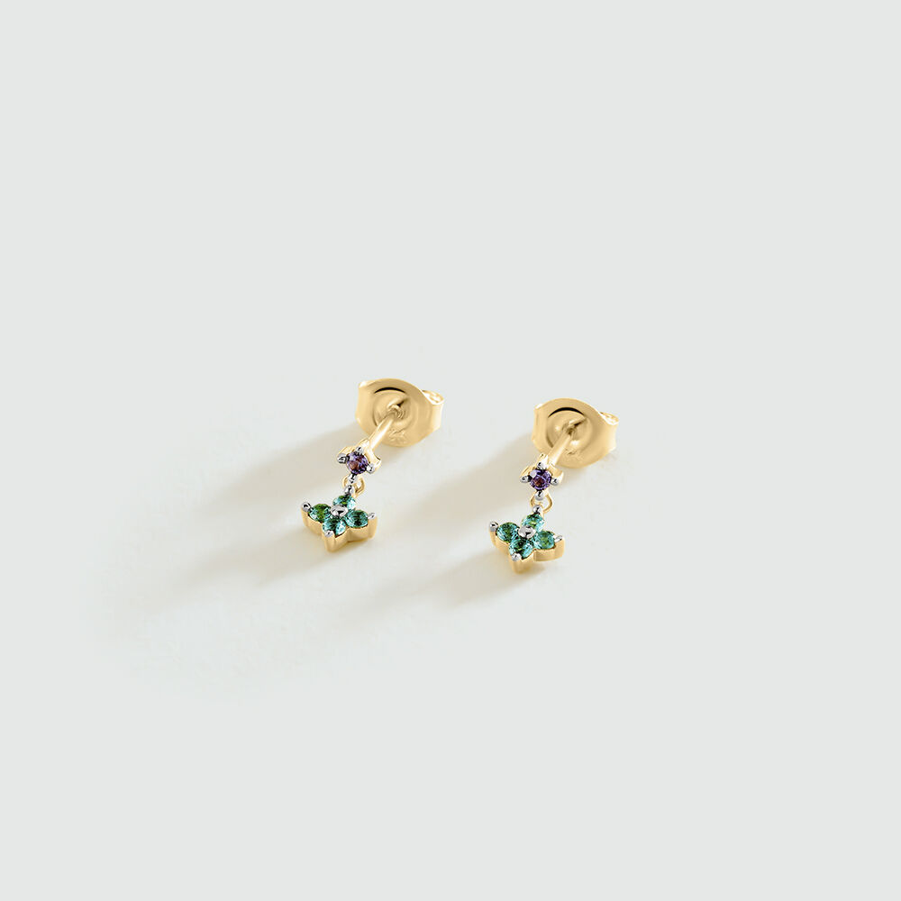 Boucles d'oreilles puces BELOVED - Multicolore / Doré - Boucles d'oreilles puces  | Agatha
