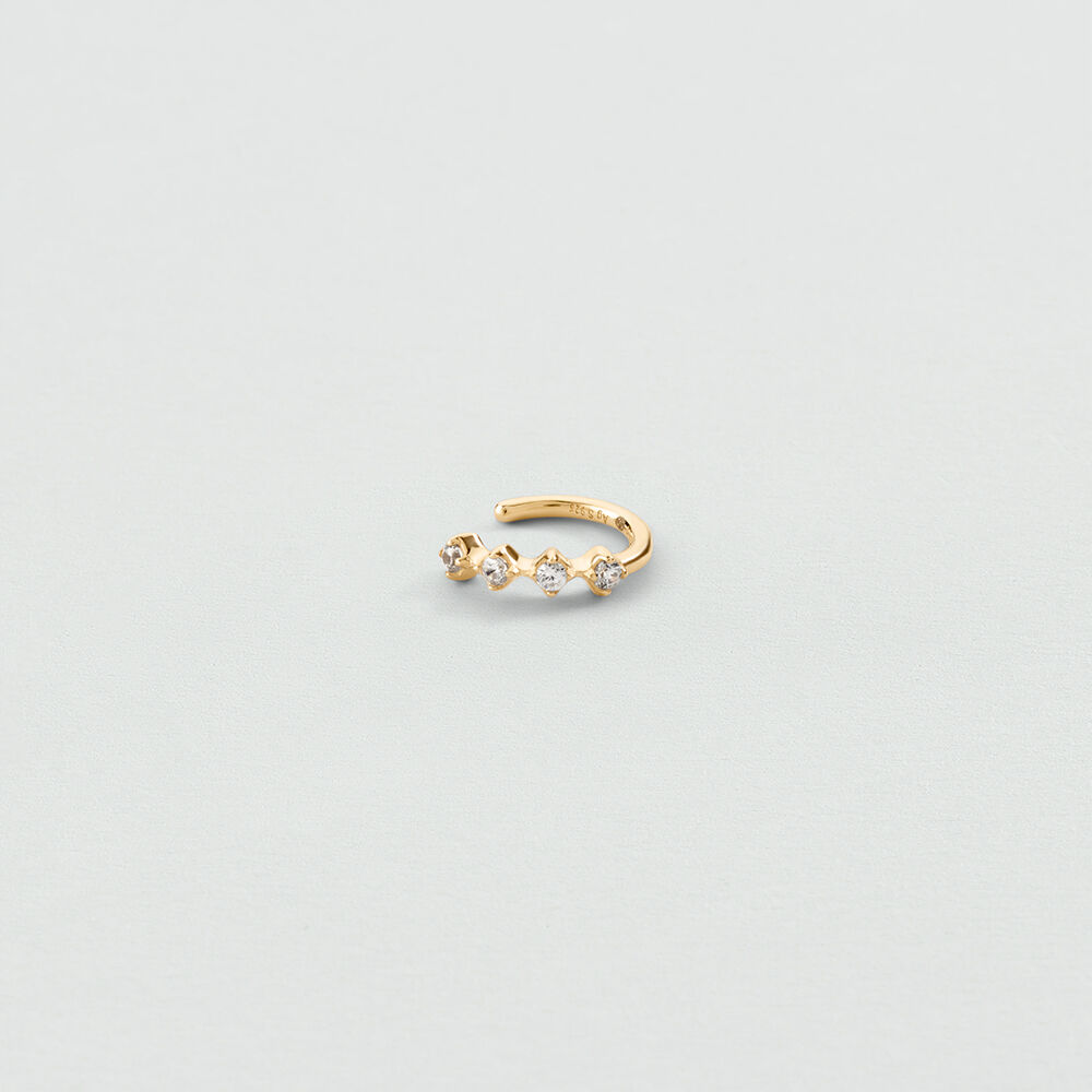 Earcuff MIX & MATCH - Cristal / Dor&eacute; - Argent v&eacute;ritable  | Agatha