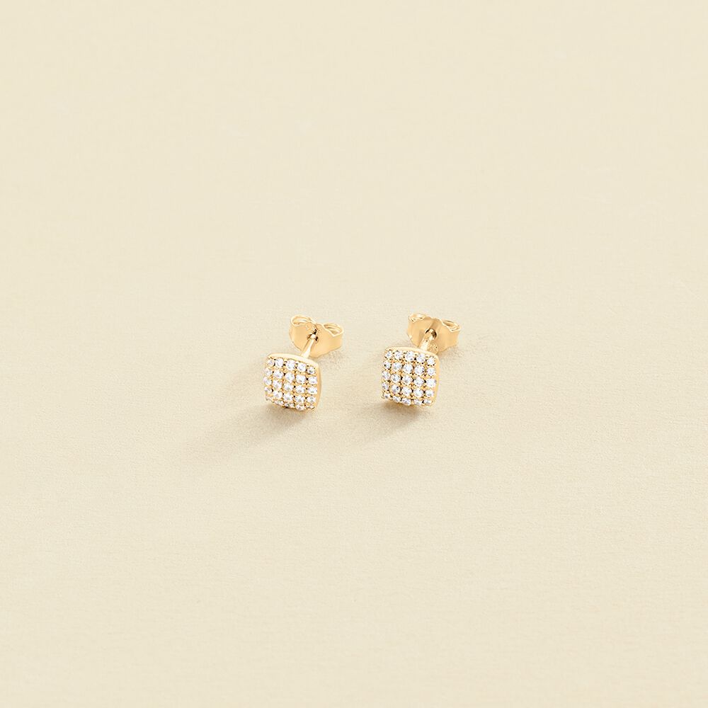 Boucles d'oreilles puces GLORIA - Cristal / Doré - Boucles d'oreilles puces  | Agatha