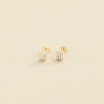 Boucles d'oreilles puces GLORIA - Cristal / Doré - Boucles d'oreilles puces  | Agatha