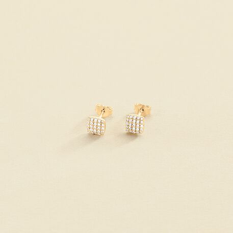 Boucles d'oreilles puces GLORIA - Cristal / Doré - Boucles d'oreilles puces  | Agatha