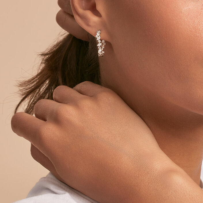 Boucles d'oreilles pendantes PLEIADES - Cristal / Argenté - Boucles d'oreilles  | Agatha