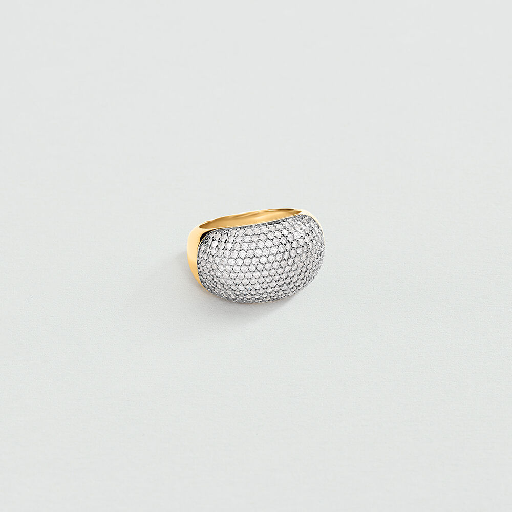 Bague large DANAE - Cristal / Doré - Bagues larges  | Agatha