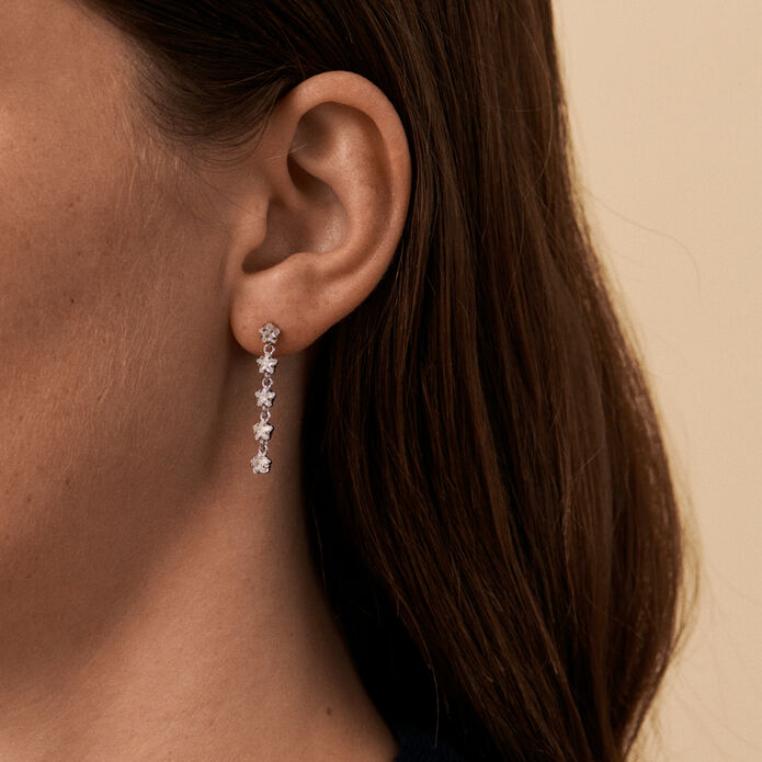 Boucles d'oreilles pendantes SPACEAG - Cristal / Argenté - Boucles d'oreilles  | Agatha