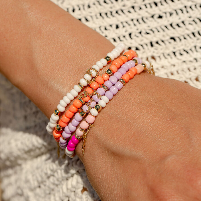 Bracelet souple RODEO - Mauve / Doré - Bracelets  | Agatha