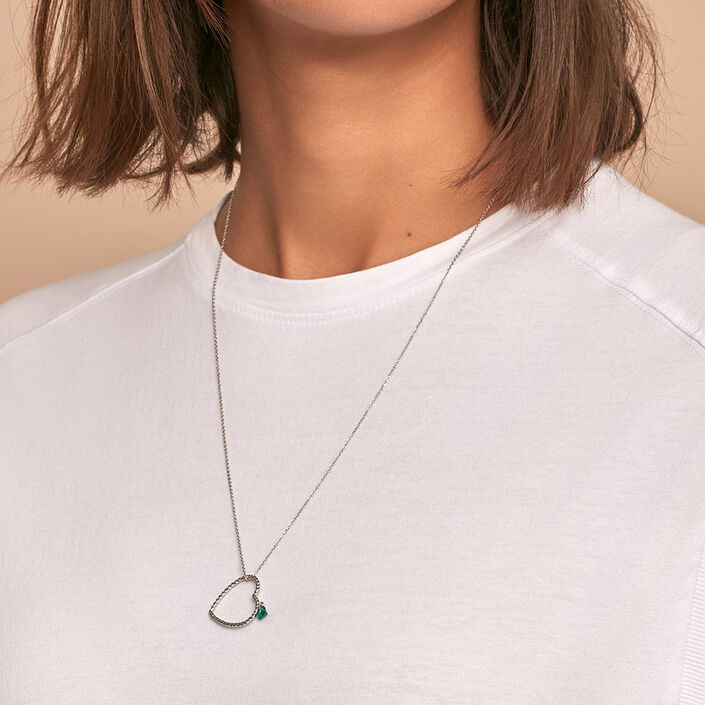 Collier mi-long BEGUIN - Vert / Argenté - Colliers  | Agatha