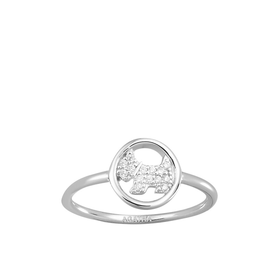 Bague fine PIBLACK - Cristal / Argenté - Bagues  | Agatha