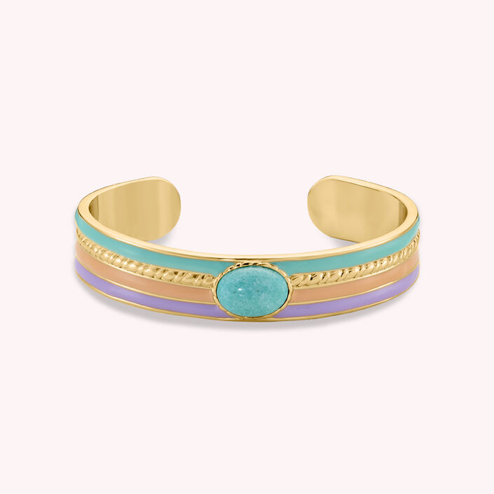 Manchette ARLEQUIN - Multicolore / Doré - Bracelets  | Agatha