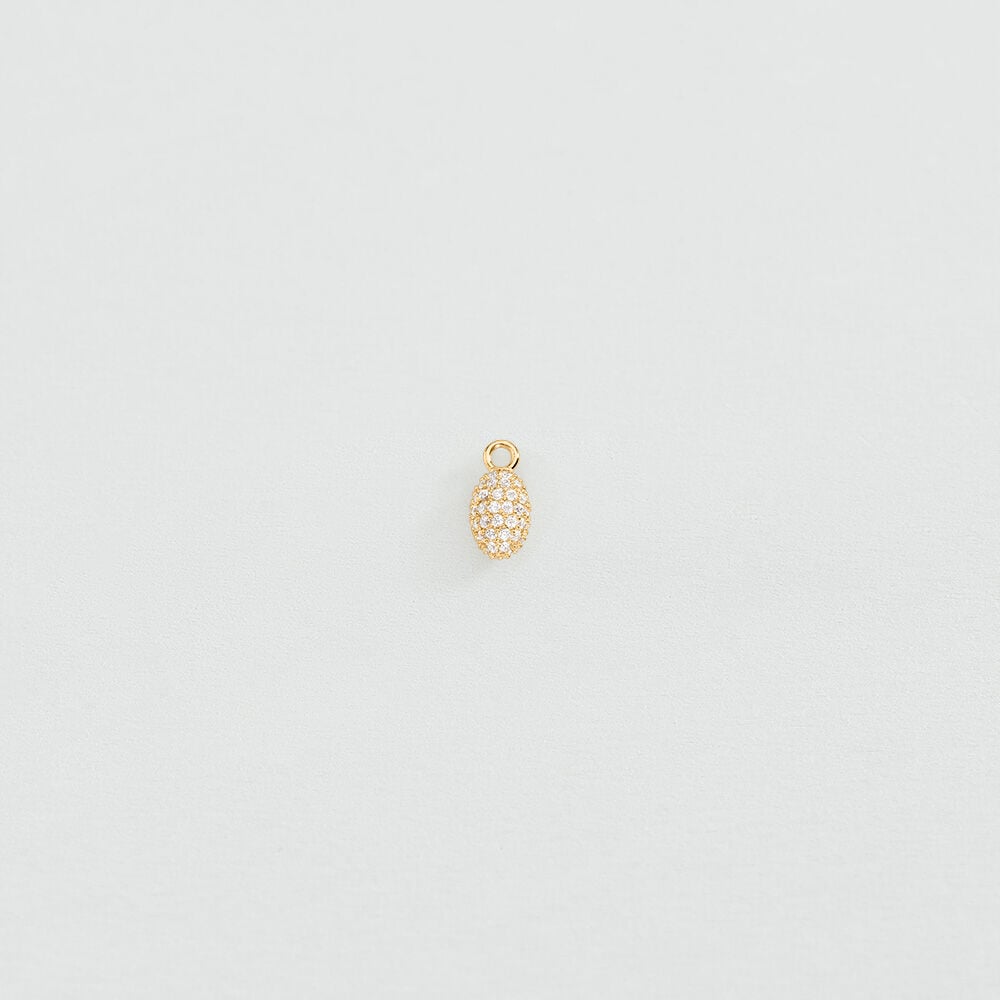 Pendentif OVALE PAV&Eacute; - Cristal / Dor&eacute;