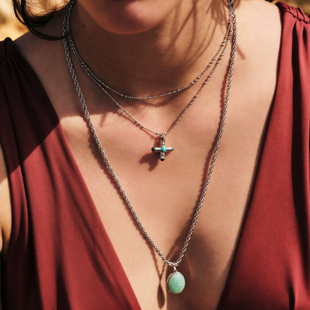 Collier ras du cou CHA&Icirc;NE BOULE - Argent&eacute; - Colliers ras du cou  | Agatha