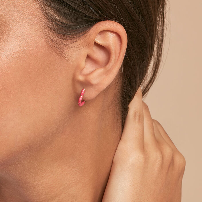 Créoles SESHA - Rose / Doré - Boucles d'oreilles  | Agatha