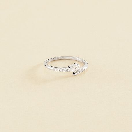 Bague fine SNAKY - Cristal / Argenté - Bagues  | Agatha