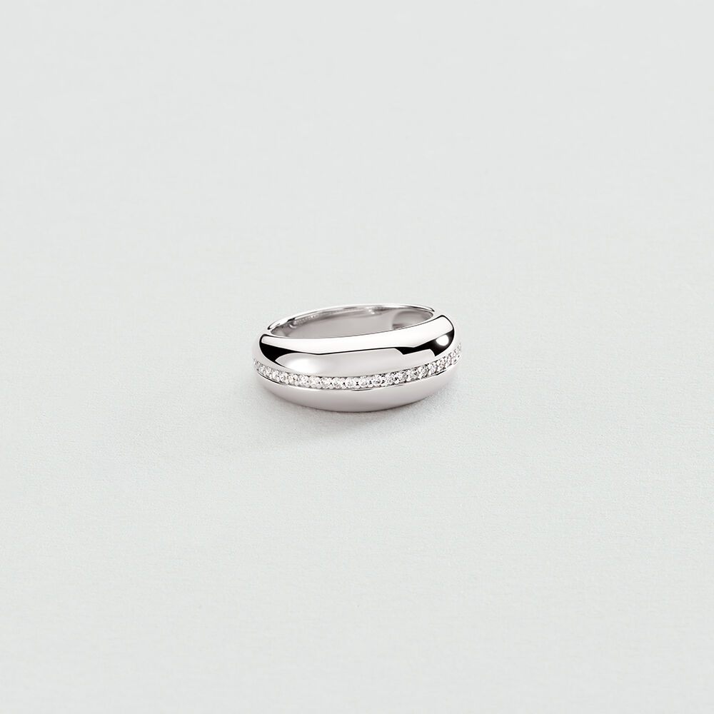 Bague large RUE DE SEINE - Cristal / Argenté - Bagues  | Agatha