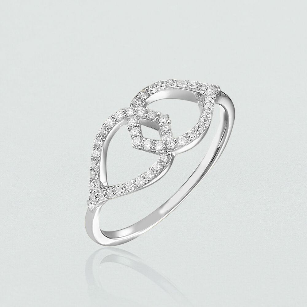 Bague fine LARMA - Cristal / Argent&eacute; - Bagues fines  | Agatha