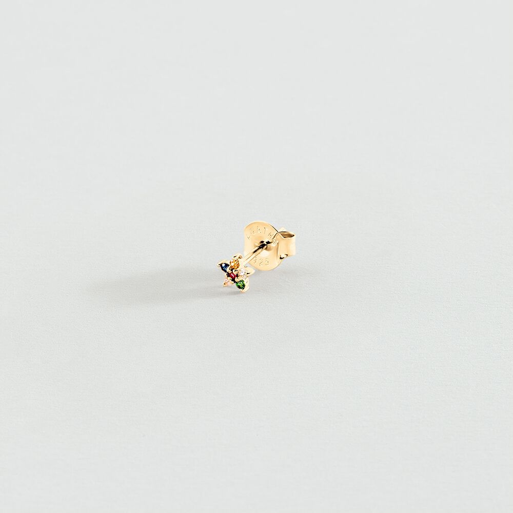 Piercing puce FLORAL - Multicolore / Doré - Piercings  | Agatha