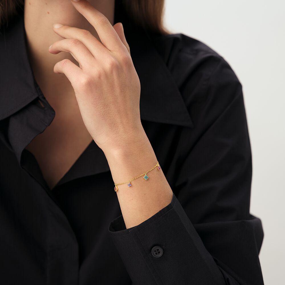 Bracelet souple BELOVED - Multicolore / Dor&eacute; - Bracelets cha&icirc;ne  | Agatha