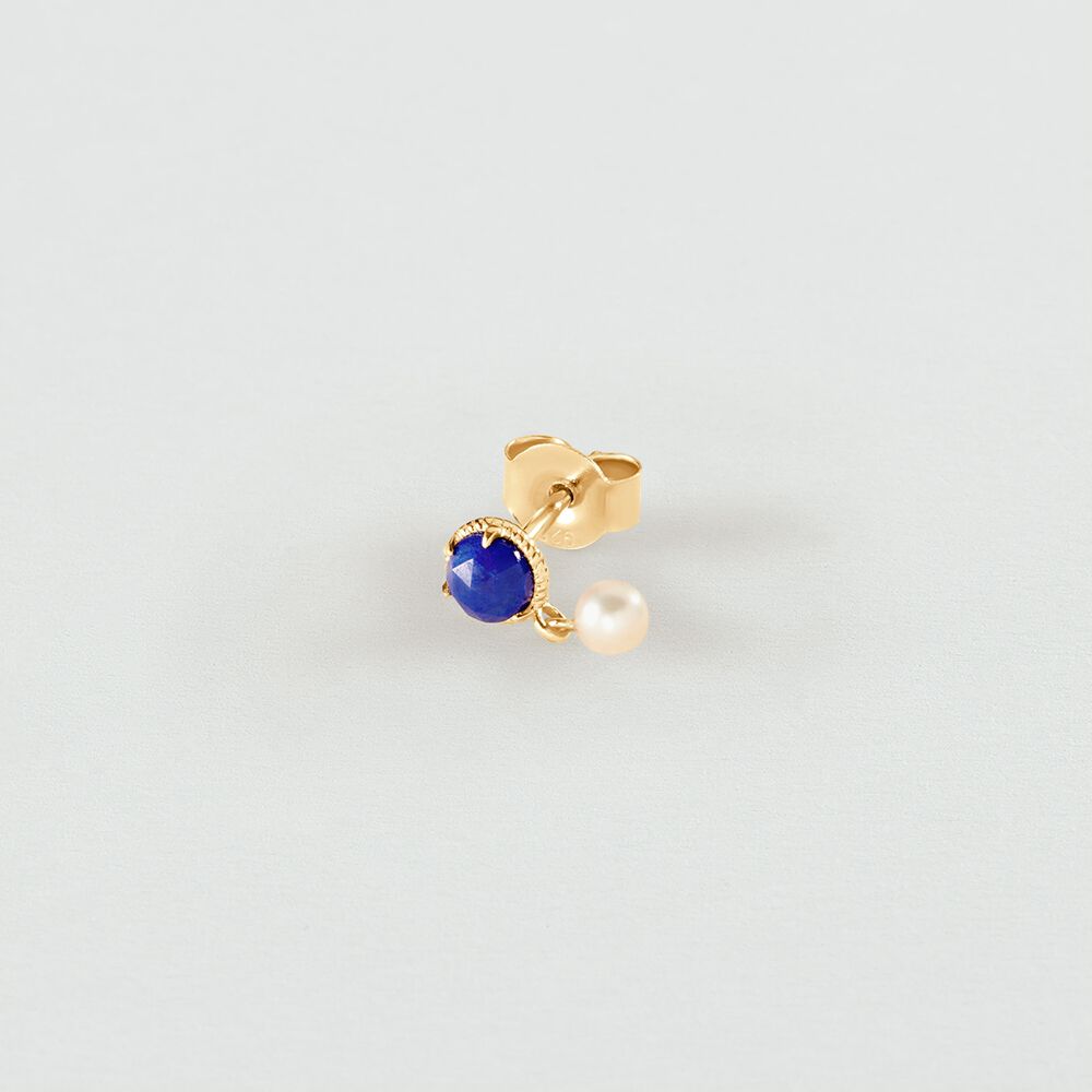 Piercing puce PRECIEUX - Bleu Lapis - Argent v&eacute;ritable  | Agatha