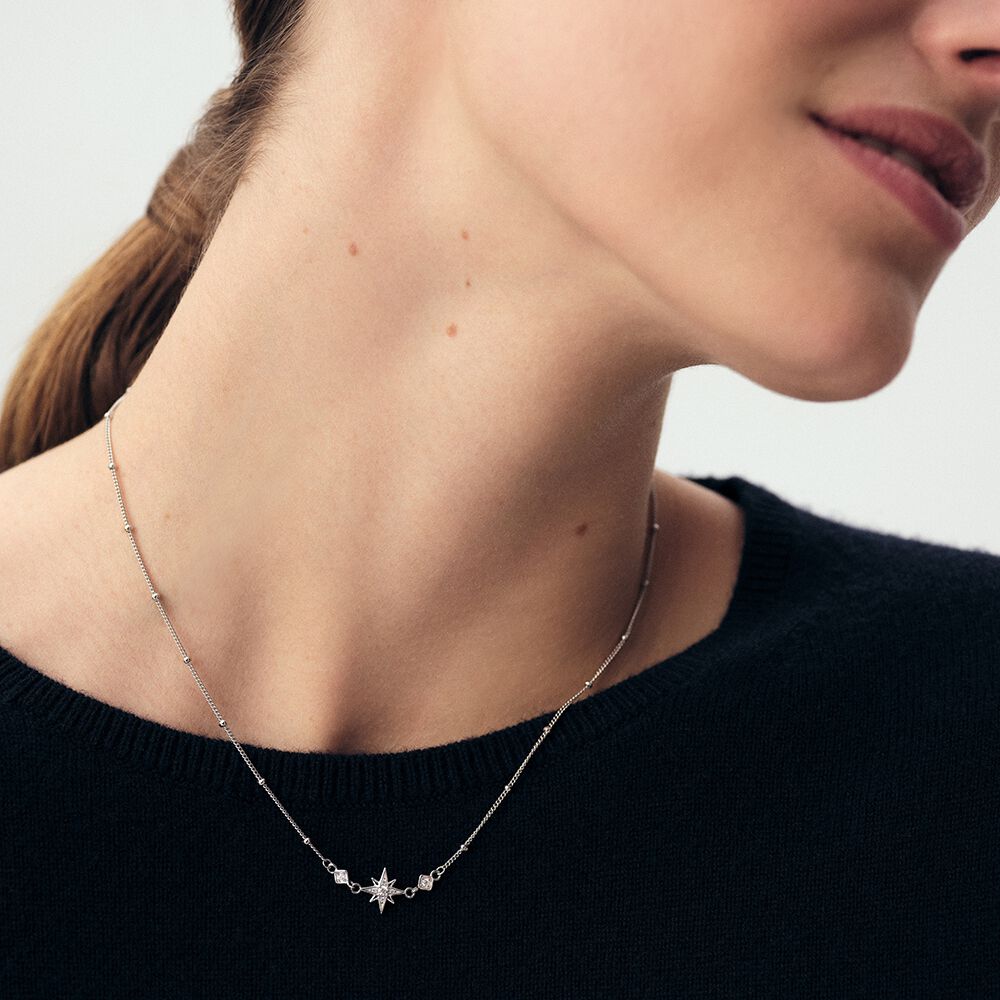Collier mi-long OURSE - Cristal / Argenté - Colliers fantaisie  | Agatha
