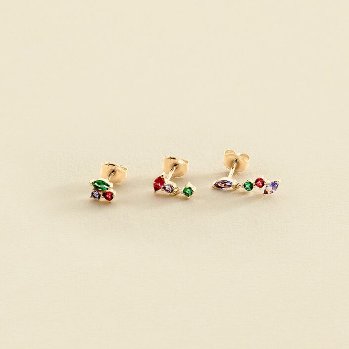 Piercing puce AMAS - Multicolore / Doré - Piercings  | Agatha