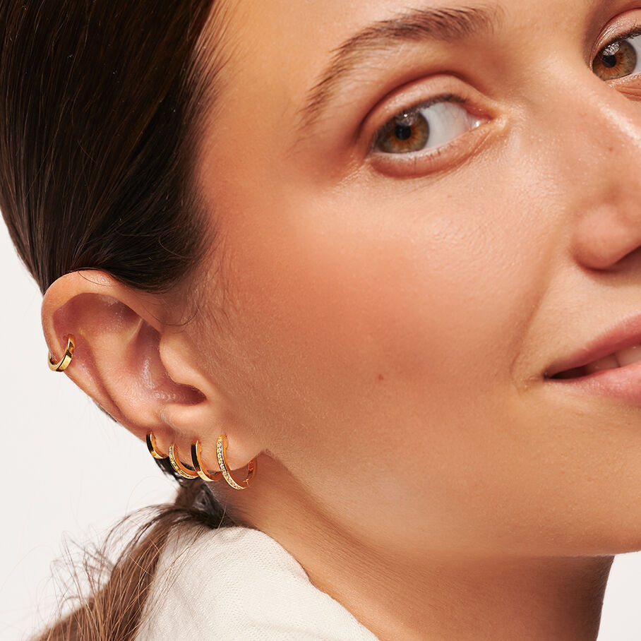 Piercing créole CRIODIAM - Cristal / Doré - Piercings  | Agatha
