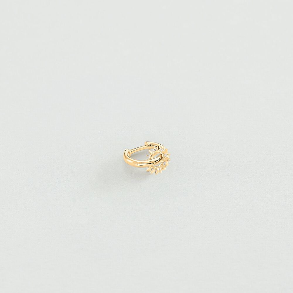 Piercing créole SUNSHINE - Cristal / Doré