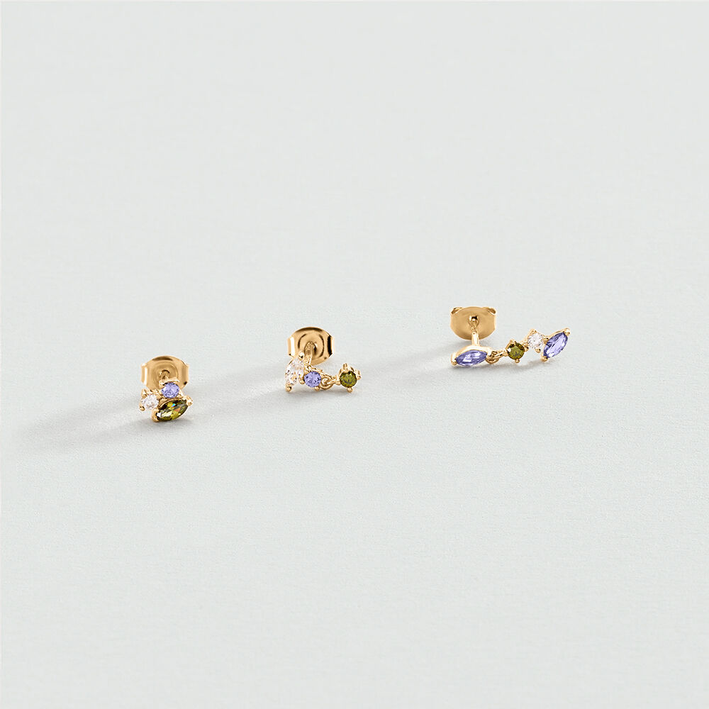 Piercing puce AMAS - Vert / Violet - Piercings  | Agatha