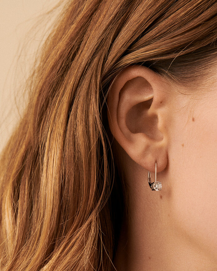 Boucles d'oreilles pendantes SOL - Cristal / Argenté - Boucles d'oreilles  | Agatha
