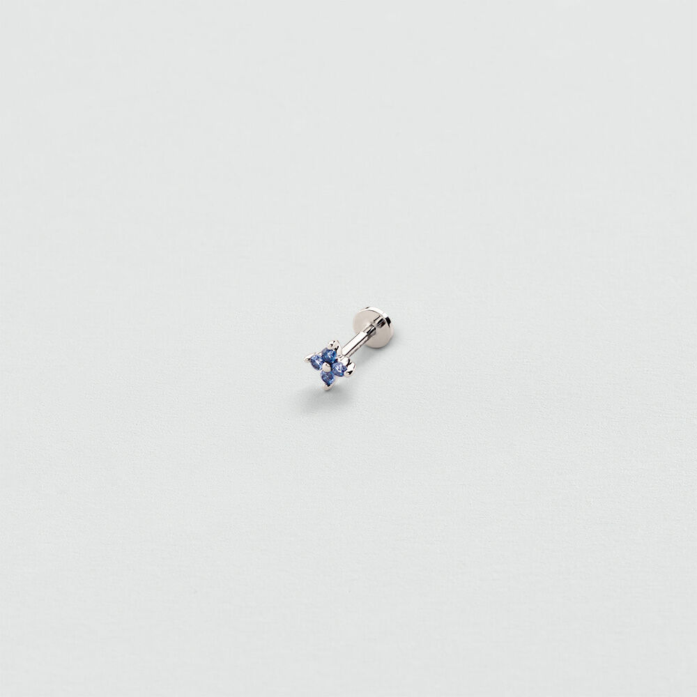 Puce &agrave; l'unit&eacute; FLEUR MIX & MATCH - Bleu / Argent&eacute; - Boucles d'oreilles  | Agatha