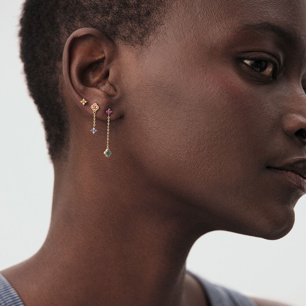 Piercing puce MIX& MATCH - Multicolore / Dor&eacute; - Argent v&eacute;ritable  | Agatha