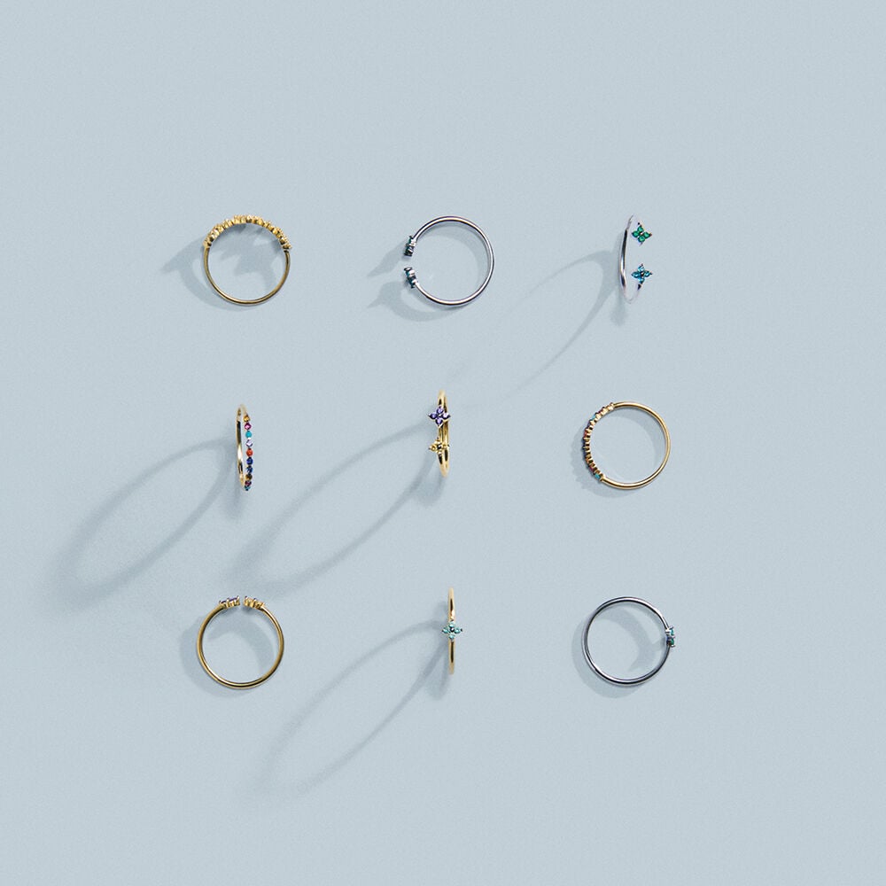 Bague fine BELOVED - Multicolore / Argent&eacute; - Bagues avec pierre  | Agatha