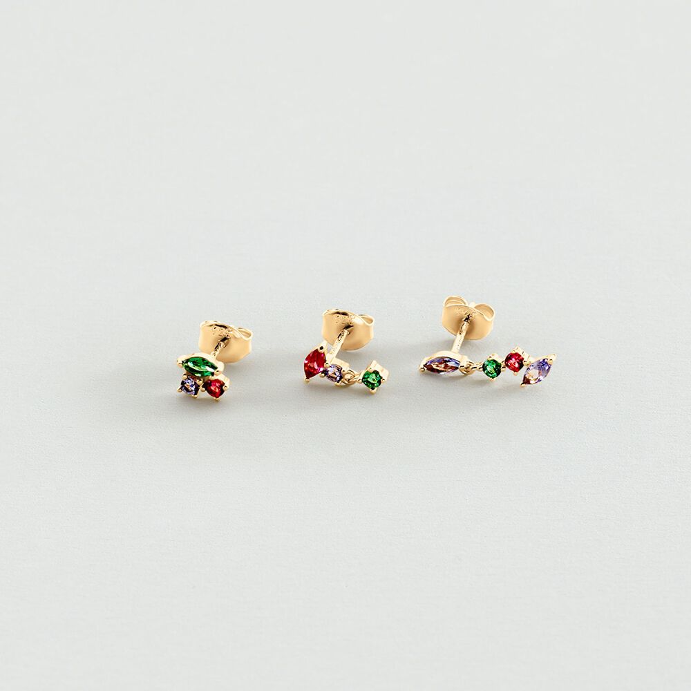 Piercing puce AMAS - Multicolore / Doré - Piercings  | Agatha