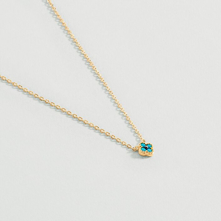 Collier ras du cou BELOVED - Turquoise / Doré - Colliers  | Agatha