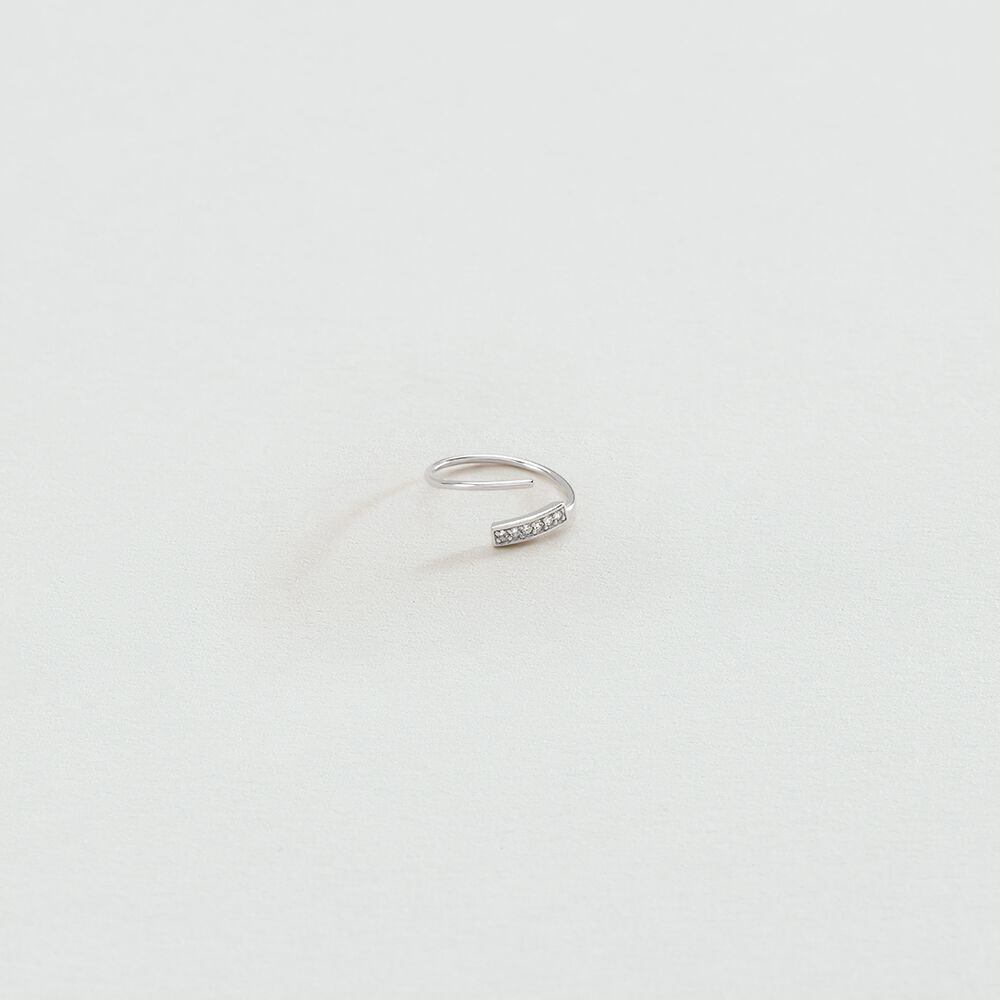 Piercing cr&eacute;ole DOBLE - Cristal / Argent&eacute; - Argent v&eacute;ritable  | Agatha