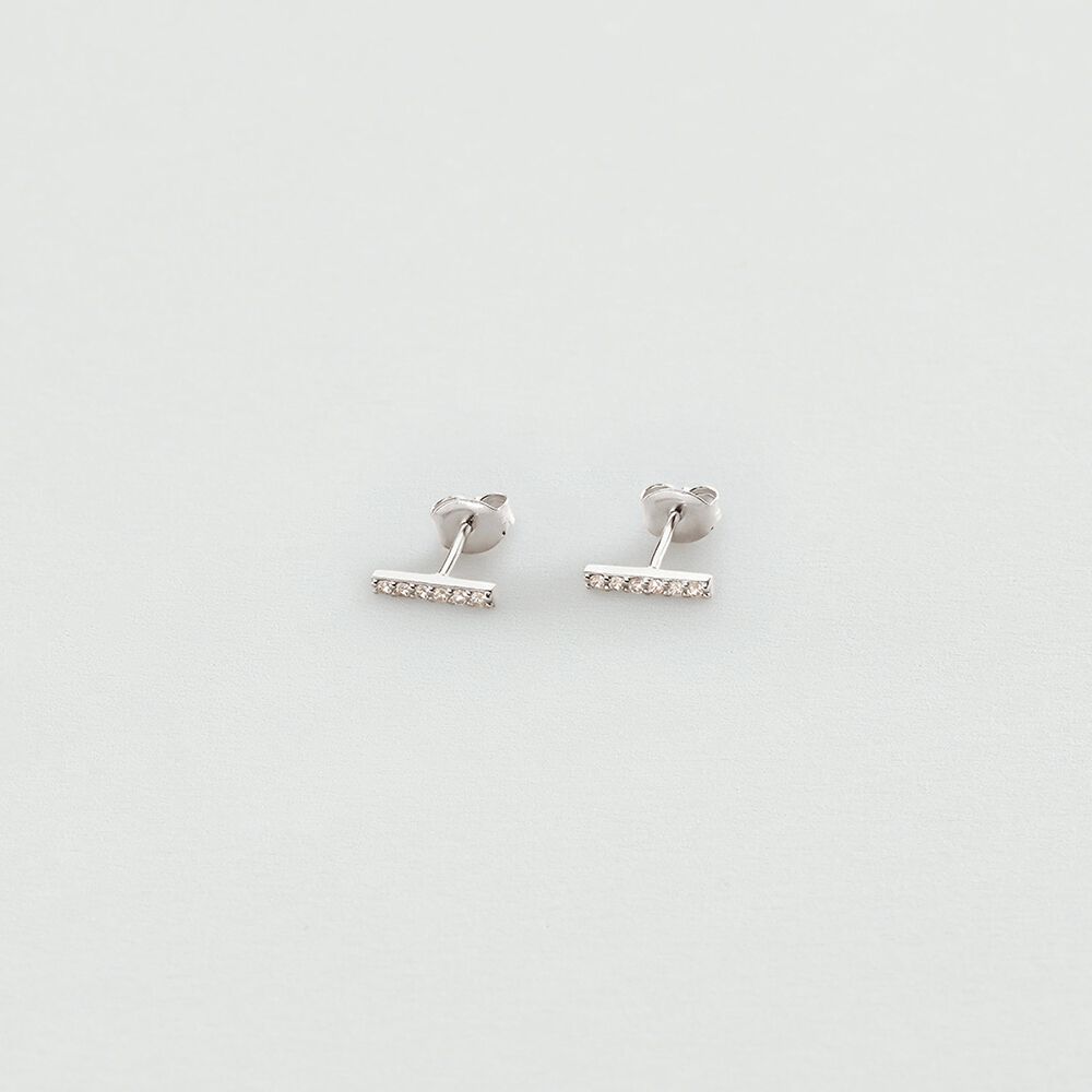 Boucles d'oreilles puces BARSHINE - Cristal / Argenté - Boucles d'oreilles puces  | Agatha