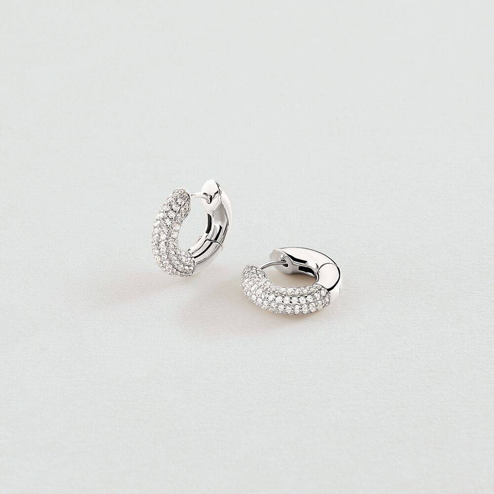 Créoles LOUIS - Cristal / Argenté - Boucles d'oreilles fantaisies  | Agatha