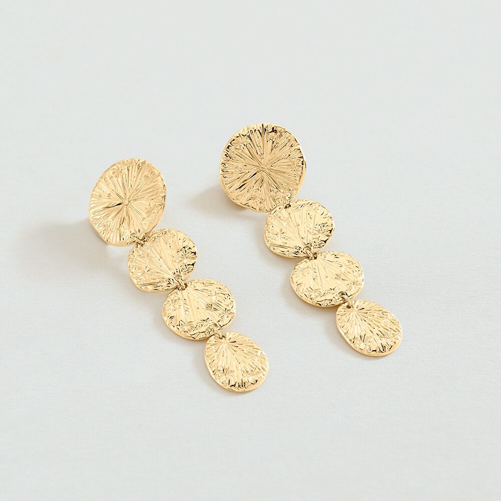 Boucles d'oreilles pendantes ASTREE - Doré - Boucles d'oreilles fantaisies  | Agatha