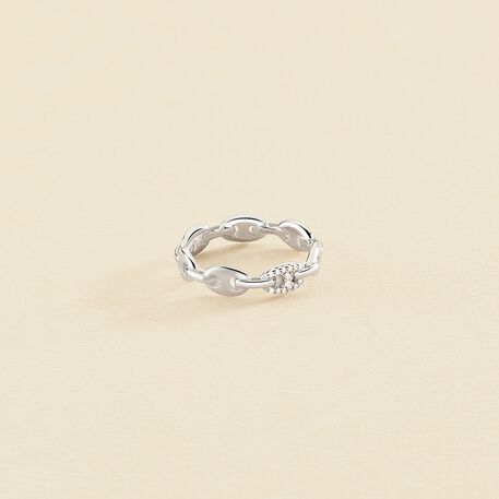 Bague fine ETREINTE - Cristal / Argenté - Bagues  | Agatha