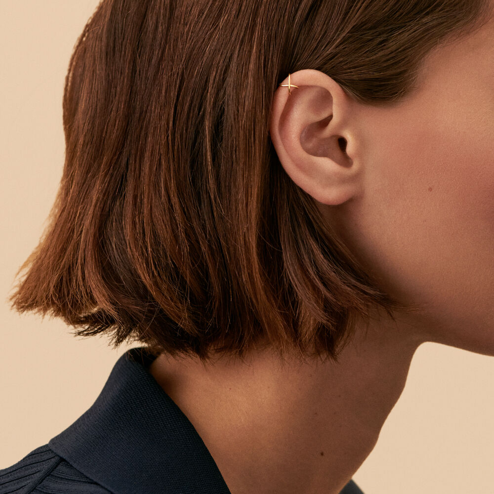 Piercing ear cuff CRUZADO - Doré - Bijoux sans pierre  | Agatha