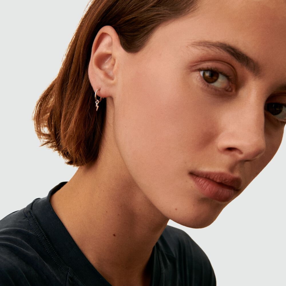 Piercing créole TONNERRE - Argenté - Bijoux sans pierre  | Agatha
