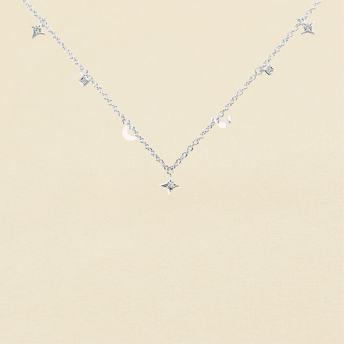 Collier ras du cou GALAXIE - Cristal / Argenté - Colliers  | Agatha