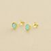 Boucles d'oreilles puces ATMA - Amazonite/ jaune - Boucles d'oreilles puces  | Agatha
