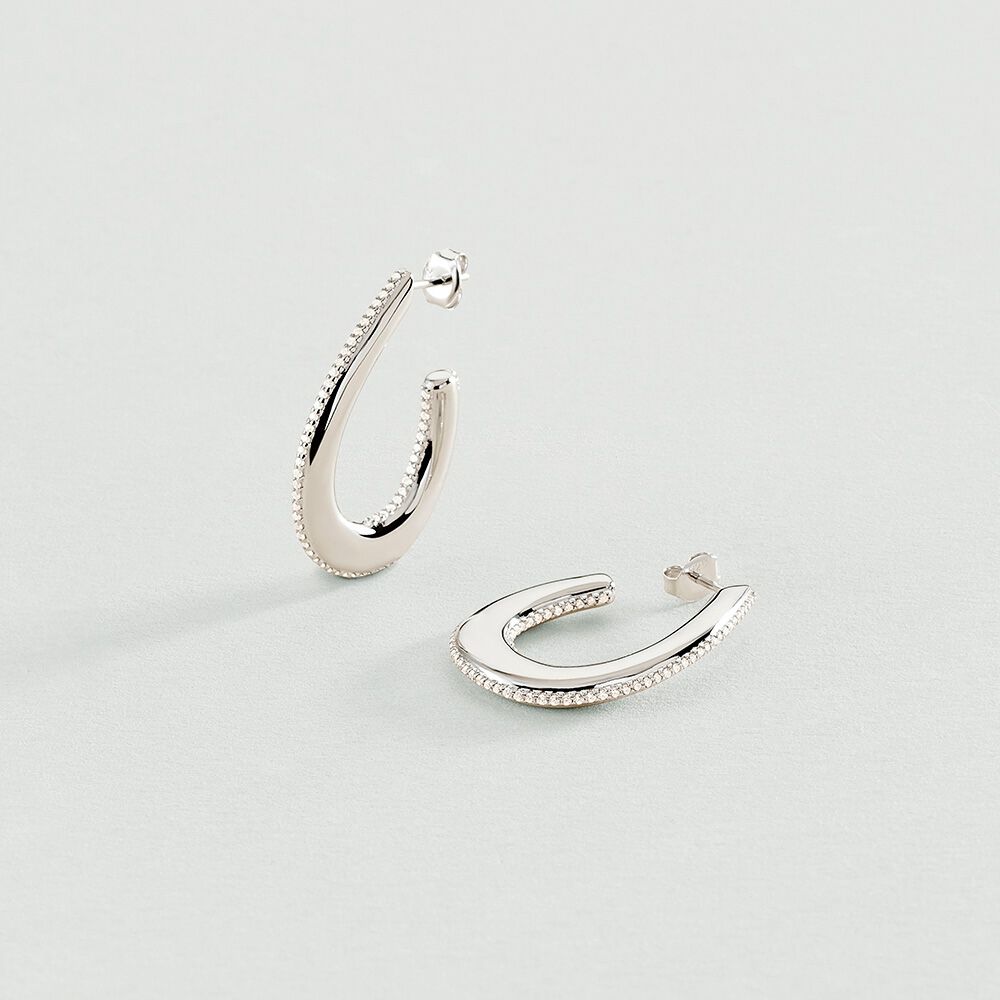Créoles GEMINI - Cristal / Argenté - Boucles d'oreilles fantaisies  | Agatha